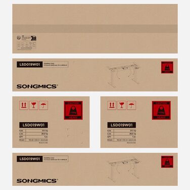 Електричний письмовий стіл SONGMICS, 120x60 см, з регулюванням висоти, подвійним мотором, пам'яттю на 4 висоти, захистом від зіткнень, чорний