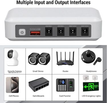 Mini UPS 6000mAh: Безперебійне живлення для роутера, модему, камери (EU-штекер)