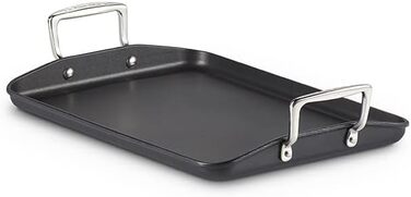 Гриль-пательня LE CREUSET з антипригарним покриттям, 35 см, для всіх типів плит (включно з індукційними), алюміній, сірий/срібний