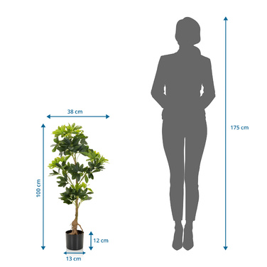 Штучна рослина / Штучне дерево SCHEFFLERA Radiant Aralia 90 см Пластик зелений hjh ОФІС