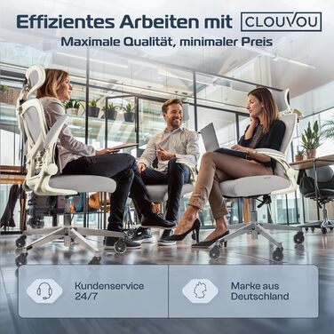 Ергономічне крісло CLOUVOU SmartSeat для офісу та геймінгу, регульоване, комп'ютерне, до 150 кг, тестовий переможець
