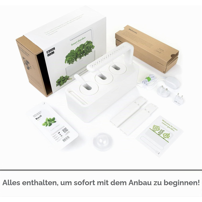 Click and Grow Growbox Smart Garden: Інтелектуальний сад для вирощування зелені вдома (3 капсули, темно-сірий)