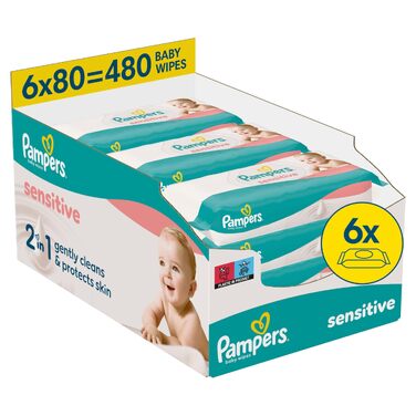 Вологі серветки для дітей Pampers Sensitive, 30 шт