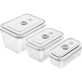 Набір контейнерів для вакуумної упаковки Zwilling Fresh & Save S/M/L (3 шт.), скло, білий