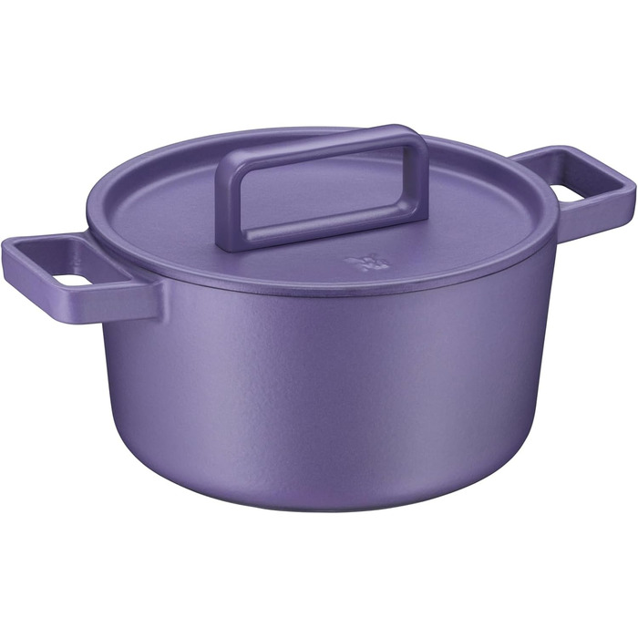 Жаровня WMF Flavour 24 см, чавунна, індукційна, емальована, фіолетова, з кришкою з конденсаційними краплями, сучасний дизайн
