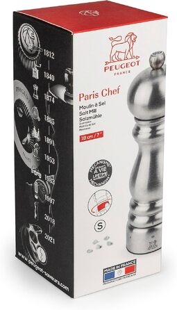 Млинниця для солі Peugeot Paris Chef u'Select 18 см, нержавіюча сталь, 6 рівнів помолу