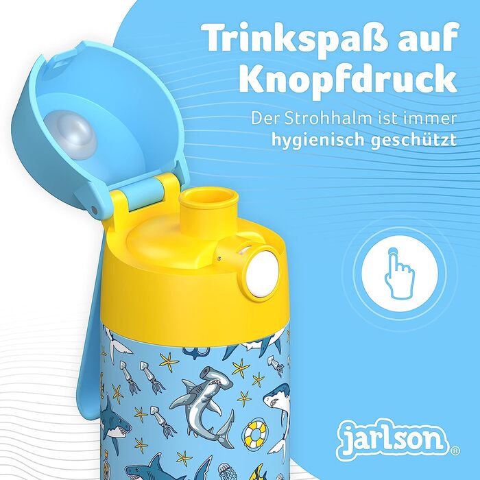 Дитяча термос-пляшка Jarlson MALI з нержавіючої сталі, 500 мл, єдиноріг, BPA Free, не протікає, для школи та садка