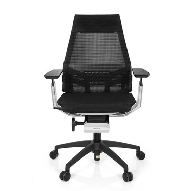 Офісне крісло GENIDIA SMART WHITE CM сітка чорний AL Chrom hjh OFFICE