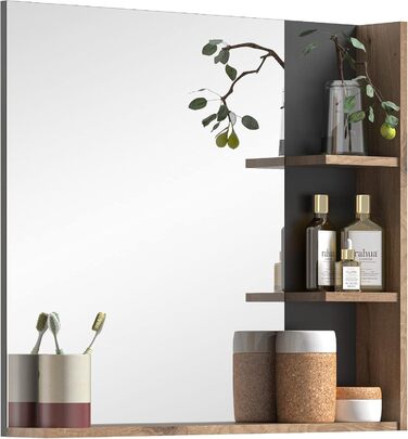 Дзеркало для ванної xonox.home Mason з полицею, 79x73x14 см