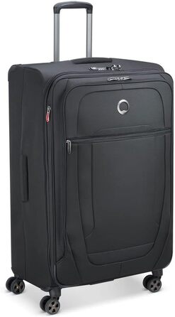 Велика м’яка валіза DELSEY PARIS Helium DLX 123 л, чорна, розсувна, 83x50x33 см