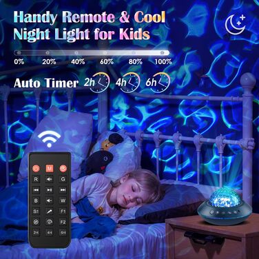 Проектор зоряного неба Sternenhimmel з Bluetooth, нічник для дітей та жінок, 300 режимів, лампа північного сяйва, декор кімнати (Ліловий)