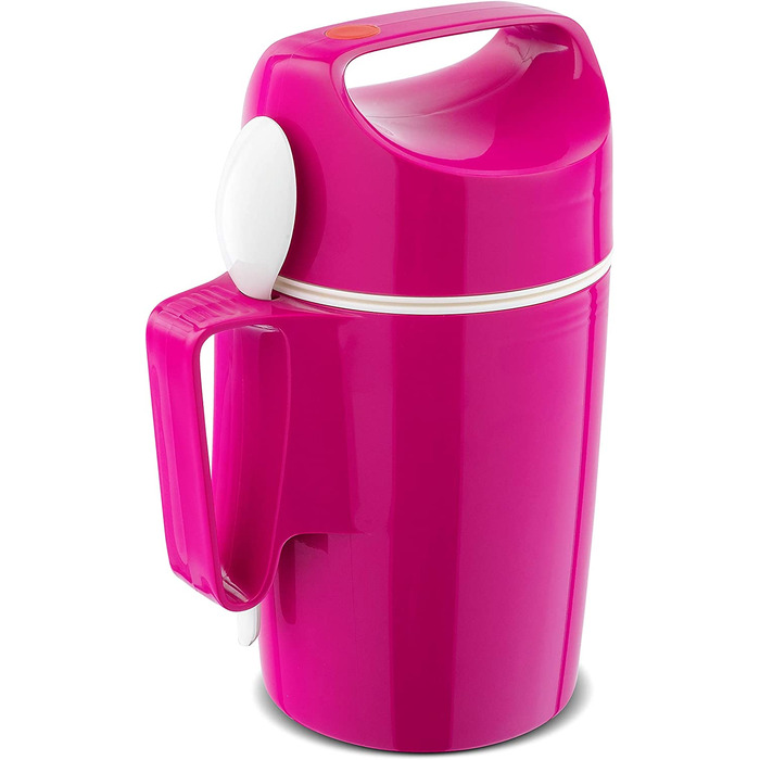 Термос для їжі ROTPUNKT 0,85 л, скляний вкладиш, BPA-free, малиновий
