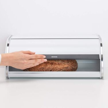 Контейнер для хліба Brabantia Rollbrotkasten з матової сталі, білий, великий