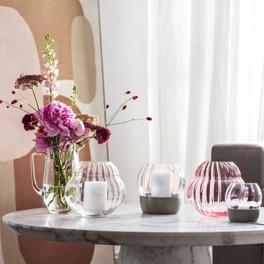 Ваза Villeroy & Boch Rose Garden Rosa 15,5 см для квітів з кришталевого скла - декор для дому, стійка до посудомийної машини