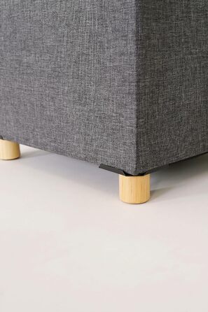 Складаний пуф Dibea 38x38x38 см, сіра оттоманка з місцем для зберігання