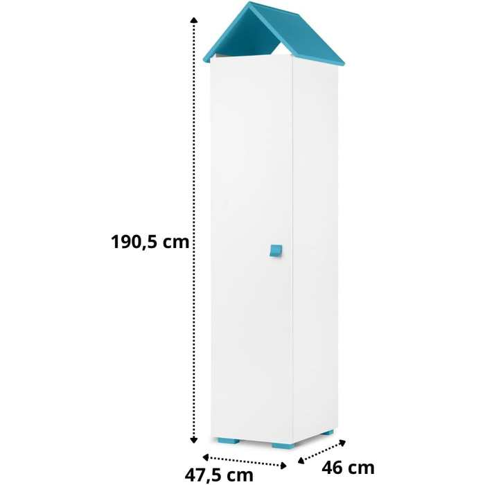Дитяча шафа KONSIMO PABIS 190,5x47,5x46 см, будиночок, рожевий, книжкова полиця для дівчаток і хлопчиків