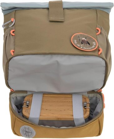 Дитячий рюкзак LÄSSIG Rolltop, водовідштовхувальний, 11 л, з грудною стяжкою, оливковий колір