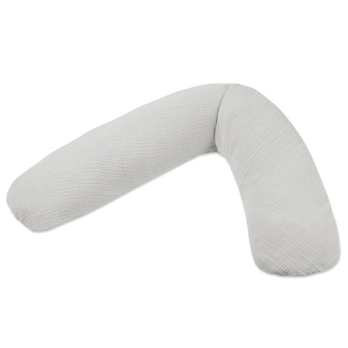 Подушка для вагітних та годування Theraline Dodo Pillow Premium 180 см, мусліновий чохол (100% бавовна), колір: димчасто-сірий