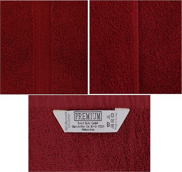 Комплект рушників Betz PREMIUM 10 шт. – 100% бавовна, темно-червоний і бірюзовий: 2 банних, 4 для рук, 2 гостьових, 2 рукавички для вмивання
