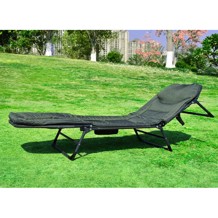 Шезлонг металевий сірий Care Life