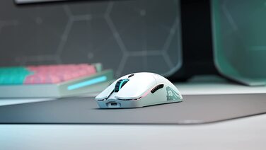 Бездротова ігрова миша GLORIOUS Model O Wireless, BAMF-сенсор, 69г, 2.4GHz, PTFE-ніжки, біла матова