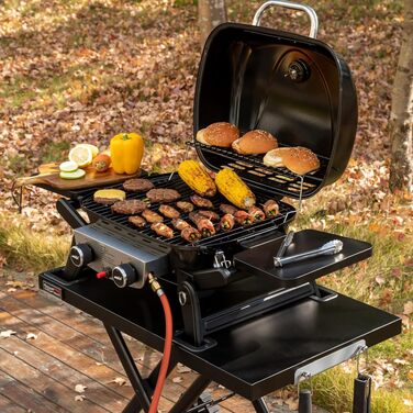 Складаний візок-підставка для газового гриля Royal Gourmet GT2005-G, стіл для гриля на колесах з гаками, чорний