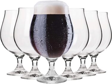 Набір склянок для темного пива Krosno Dunkel Stout 500 мл, 6 шт, колекція Elite, для дому та вечірок, можна мити в посудомийці