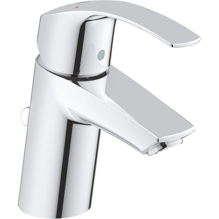 Змішувач для ванної кімнати Grohe Eurosmart, водозберігаючий, хром, з витяжною системою, 15 см, проста установка