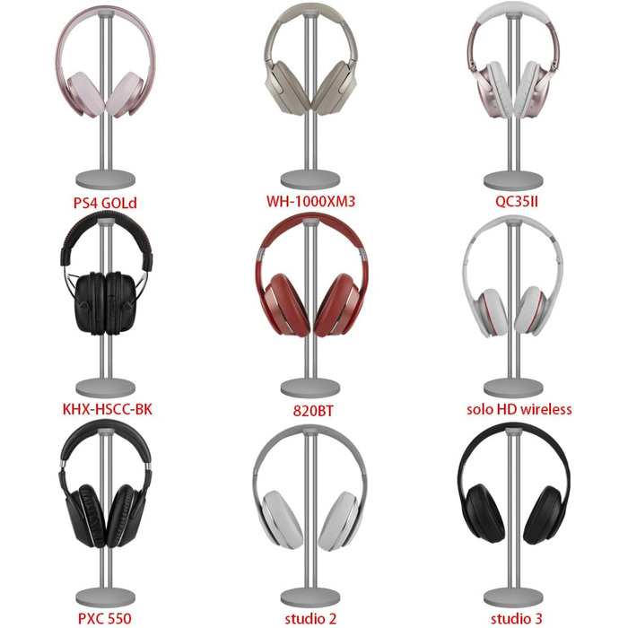Підставка для навушників Geekria, сумісна з Bose QC25/QC35, Sony WH-1000XM4/WH-1000XM3, ATH, AKG, JBL, тримач для гарнітури, сірий