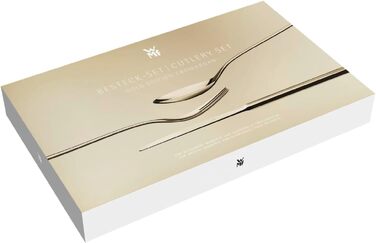 Набір столових приборів WMF Sitello Gold Edition на 6 осіб (30 предметів) - Cromargan нержавіюча сталь, полірована, з молотковою обробкою, ергономічні, золотисті