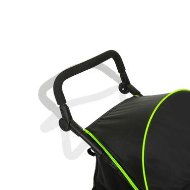 Дитяча коляска Hauck Robuster Runner - триколісна з амортизацією, XL колеса, захист від сонця UV 50+, сітчасте вікно, регульована ручка, для дітей від народження до 22 кг, складна (Black Neon Yellow)