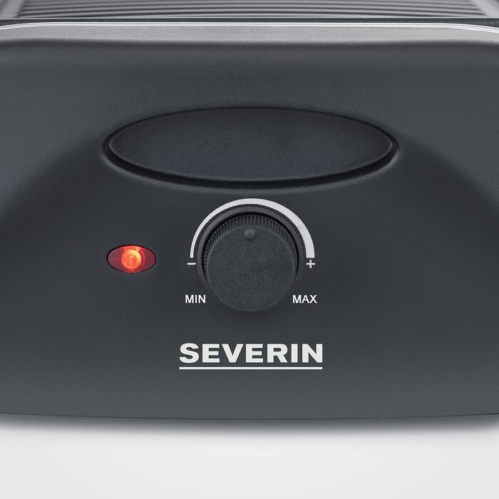Раклет-гриль SEVERIN RG 9646: електричний стільний гриль з антипригарним покриттям та 8 сковородками, 1400 Вт, чорний