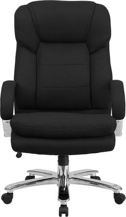 Офісне крісло Flash Furniture Hercules, ергономічне, з високою спинкою, м'яке сидіння, підлокітники, чорний текстиль