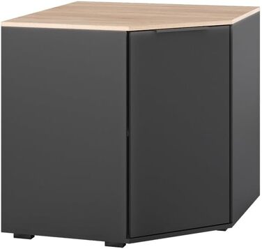 Кутова тумба Vicco Betti, антрацит/сонома, 78x78 см, з дверцятами