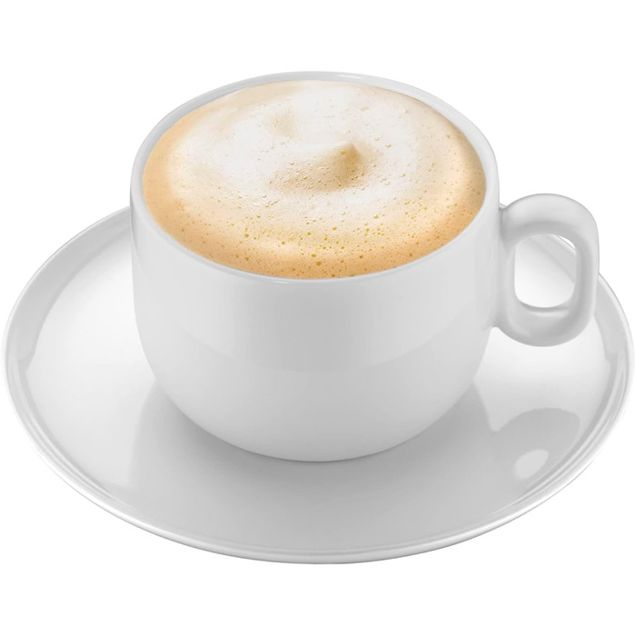 Набір чашок для капучино WMF Barista з блюдцями, порцелянові, 4 предмети (2 чашки по 160 мл), підходять для посудомийки