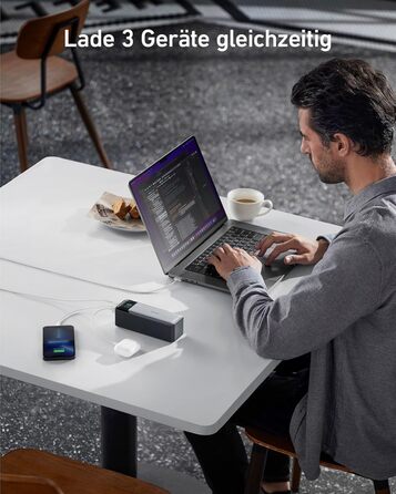 Power Bank Anker 737: 24000mAh, 140W, 3 порти, цифровий дисплей, сумісний з iPhone, Galaxy, MacBook, AirPods