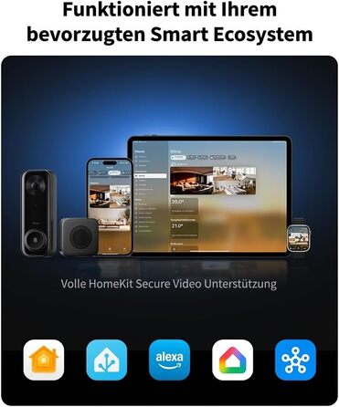 Aqara G400 Відеодзвінок з Chime, 2K HD, PoE/Кабель, HomeKit, Розпізнавання, IP65