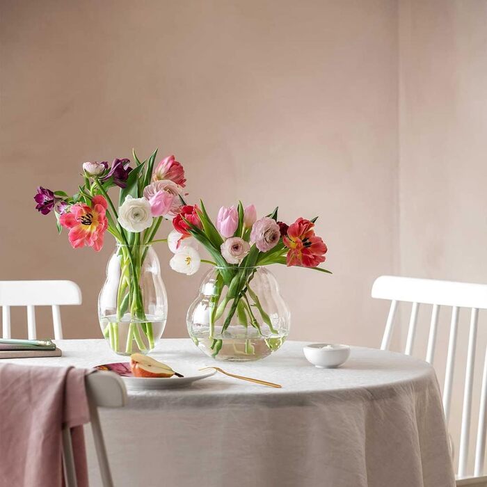 Ваза Villeroy & Boch Rose Garden Rosa 17 см - скляна ваза для квітів, прозора, для дому та ресторану
