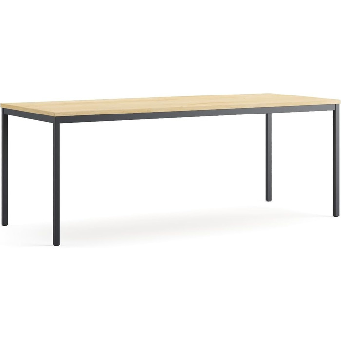 Стіл furni24 160x80x75 см, сталь, дуб, для офісу, кухні, геймінгу, TÜV/GS, легкий монтаж, багатофункціональний, антрацит