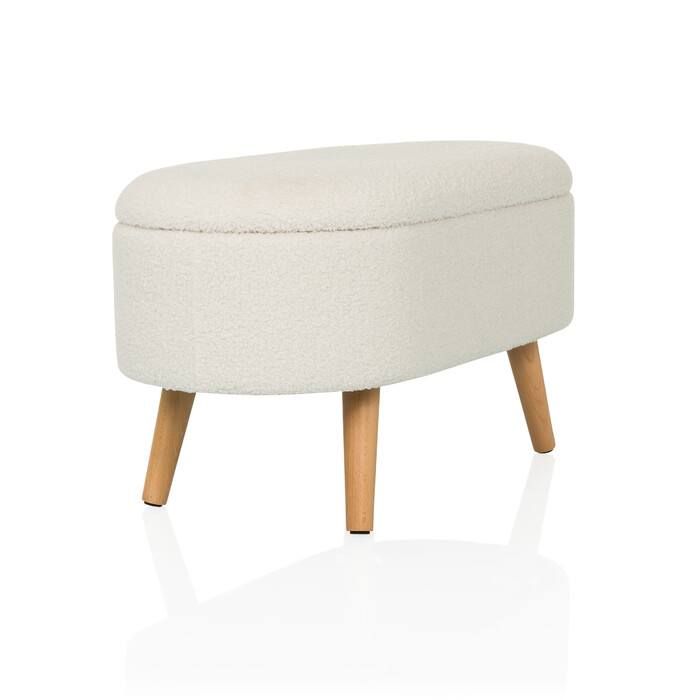 Пуф STORIANO 82x41x44 см, 1 відділення, білий, hjh LIVING