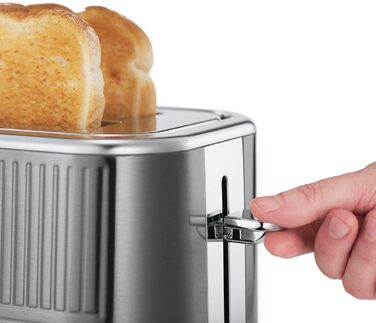 Тостер Russell Hobbs Geo Edelstahl Grau на 2 тости, нержавіюча сталь, 6 режимів, розморожування, підігрів, широкі слоти для хліба