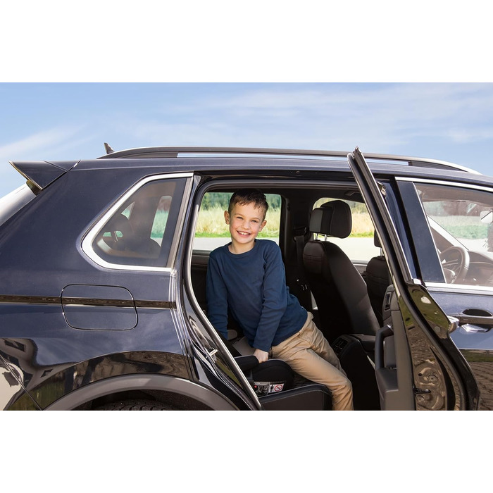 Дитяча автопідставка Booboo Safety Madrid, без Isofix, для дітей 125-150 см (15-36 кг), i-Size, чорний/сірий
