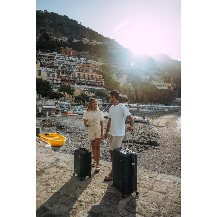 Валіза American Tourister Skymax 3 шт. синього (Midnight Blue) та чорного (Bass Black) кольорів