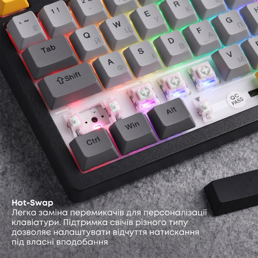 Бездротова механічна клавіатура Ajazz AK820 V2 Coconut Flake Switch (AK820-V2-CF-PWB)