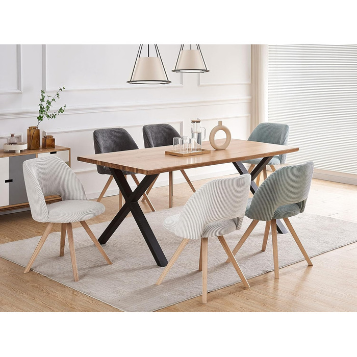 Комплект стільців B&D home Mary 2 шт, антрацит, сучасний м'який кухонний і офісний стілець з корду для вітальні, їдальні, спальні, в стилі модерн та кантрі