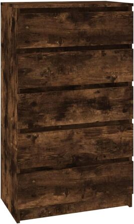 Комод vidaXL з висувними шухлядами, димчастий дуб, 60x36x103 см, ДСП