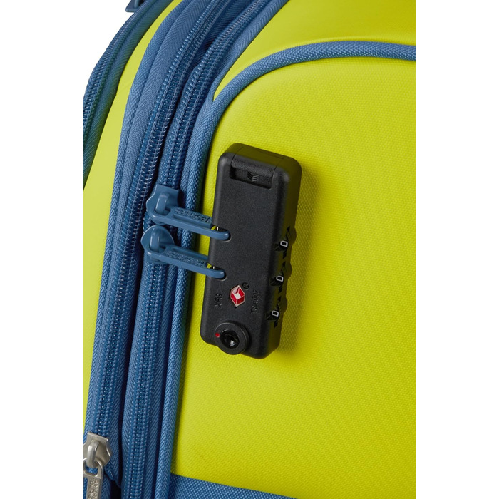 Валіза American Tourister Daring Dash Spinner S, розширювана, 55 см, 39/46 л, зелено-синя, ручна поклажа