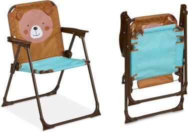 Дитячий садовий набір Relaxdays з парасолькою, столом та стільцями (Ведмідь) - Білий