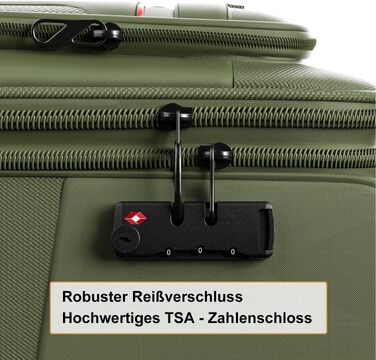 Валіза розширювана тканинна 3-в-1 темно-зеленого кольору з 4 колесами та TSA замком - ідеально для подорожей, ручної поклажі та великих об'ємів
