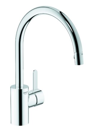 Змішувач кухонний GROHE Eurosmart Cosmopolitan 31180000: високий вилив, висувна лійка, поворот 360°, економія води, хром